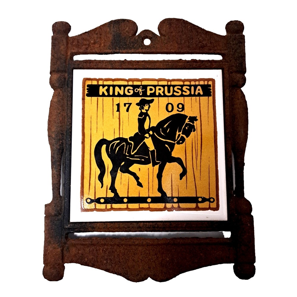 Vintage King Of Prussia 1709 Made In Japan Trivet Wall Cast Iron Tile Decor